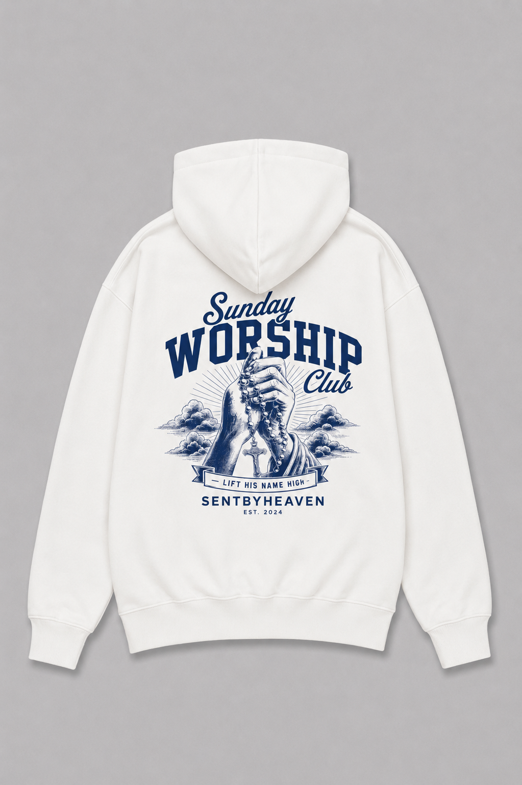 Sunday Worship Club Lift his name high Heavyweight Hoodie