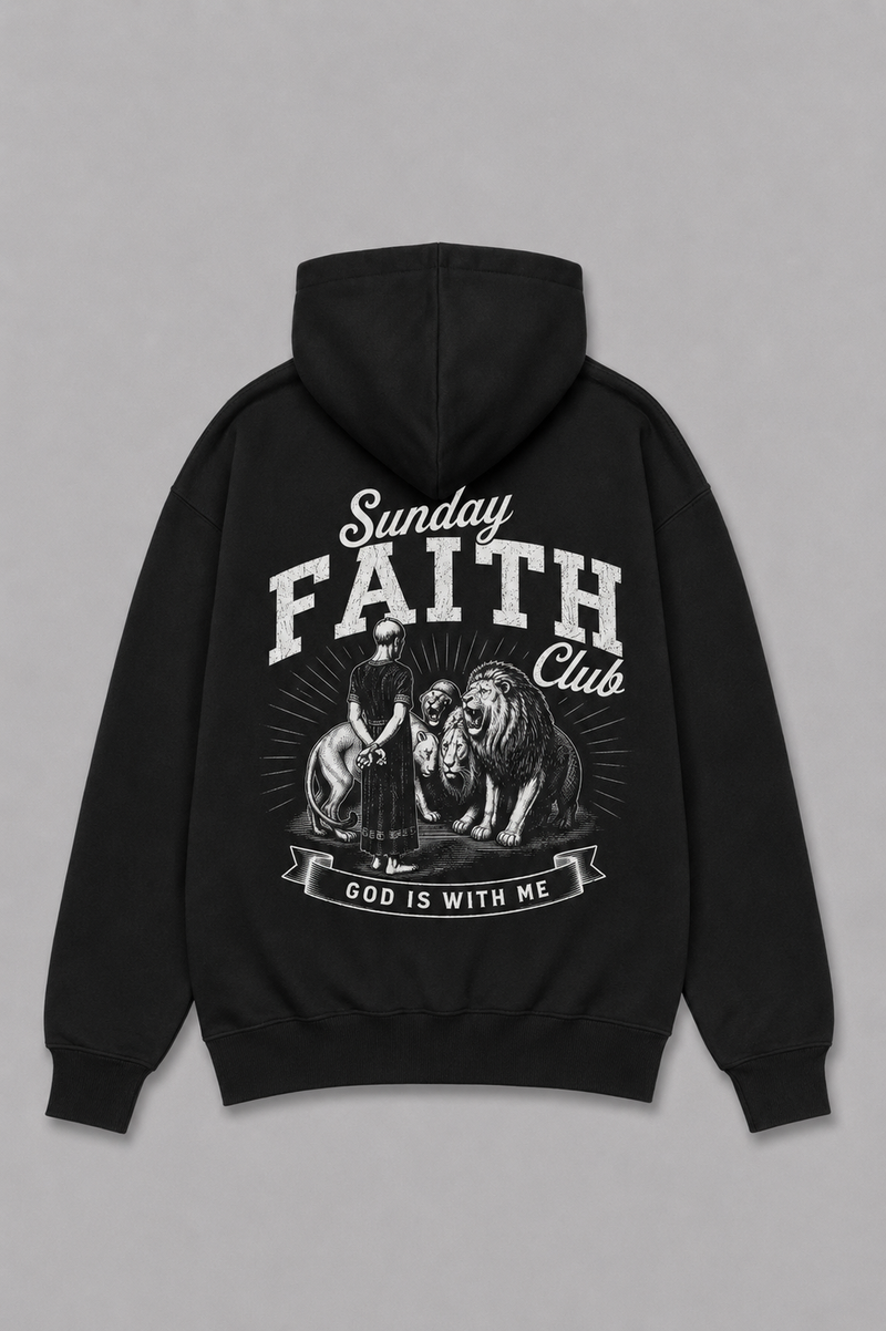 Sunday Faith Club God is with me Heavyweight Hoodie