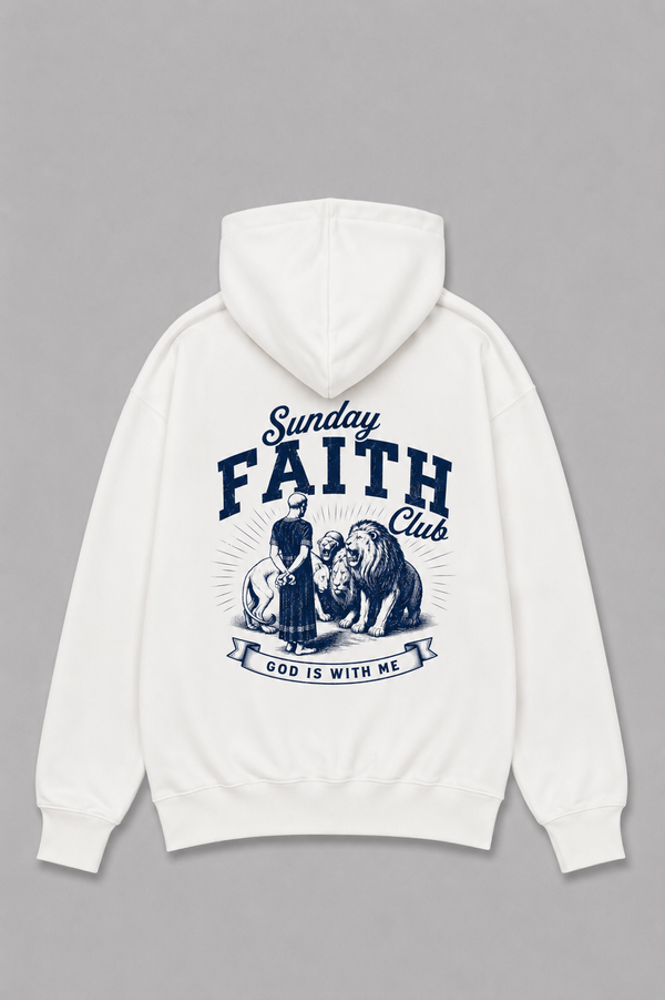 Sunday Faith Club God is with me Heavyweight Hoodie – Hover