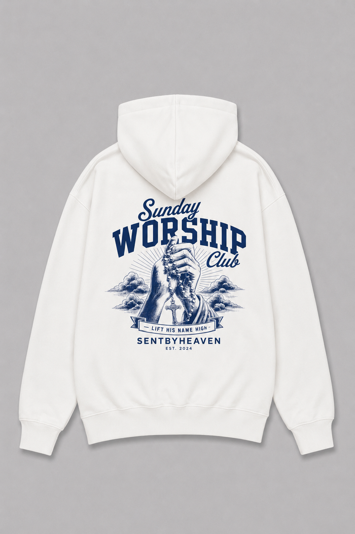 Sunday Worship Club Lift his name high Heavyweight Hoodie