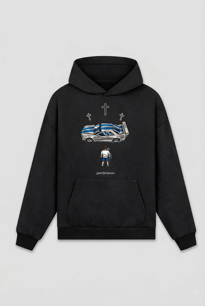Faith and Speed – Christlicher Heavyweight Hoodie von SentByHeaven (Bild 6)