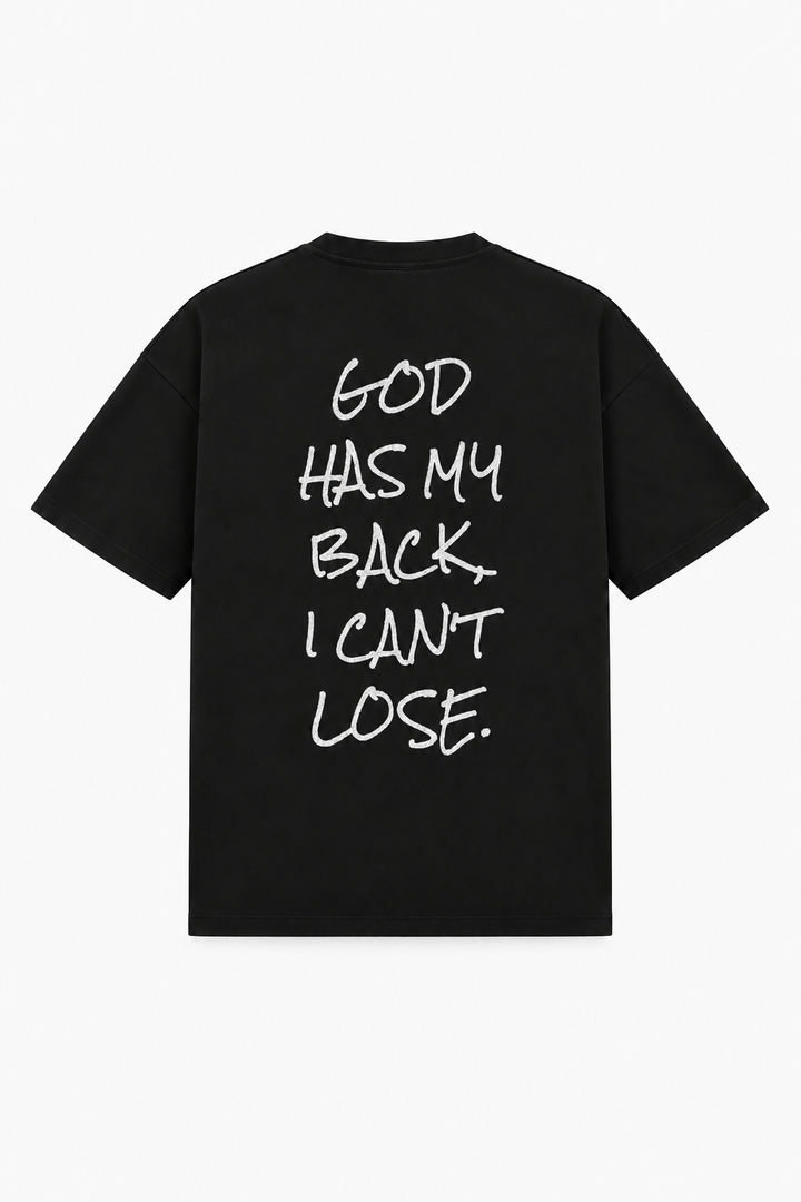 God Has My Back I Can't Lose Tee – Christian T-Shirt by SentByHeaven, image 1