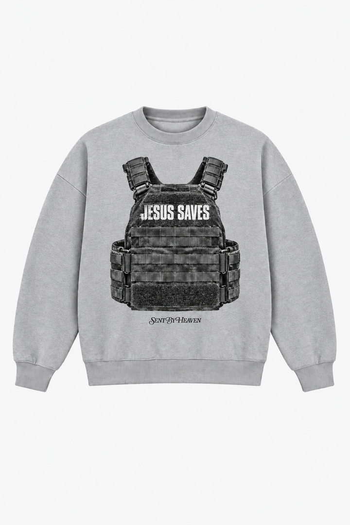 Jesus Saves Sweatshirt – Christian Sweatshirt by SentByHeaven, image 1