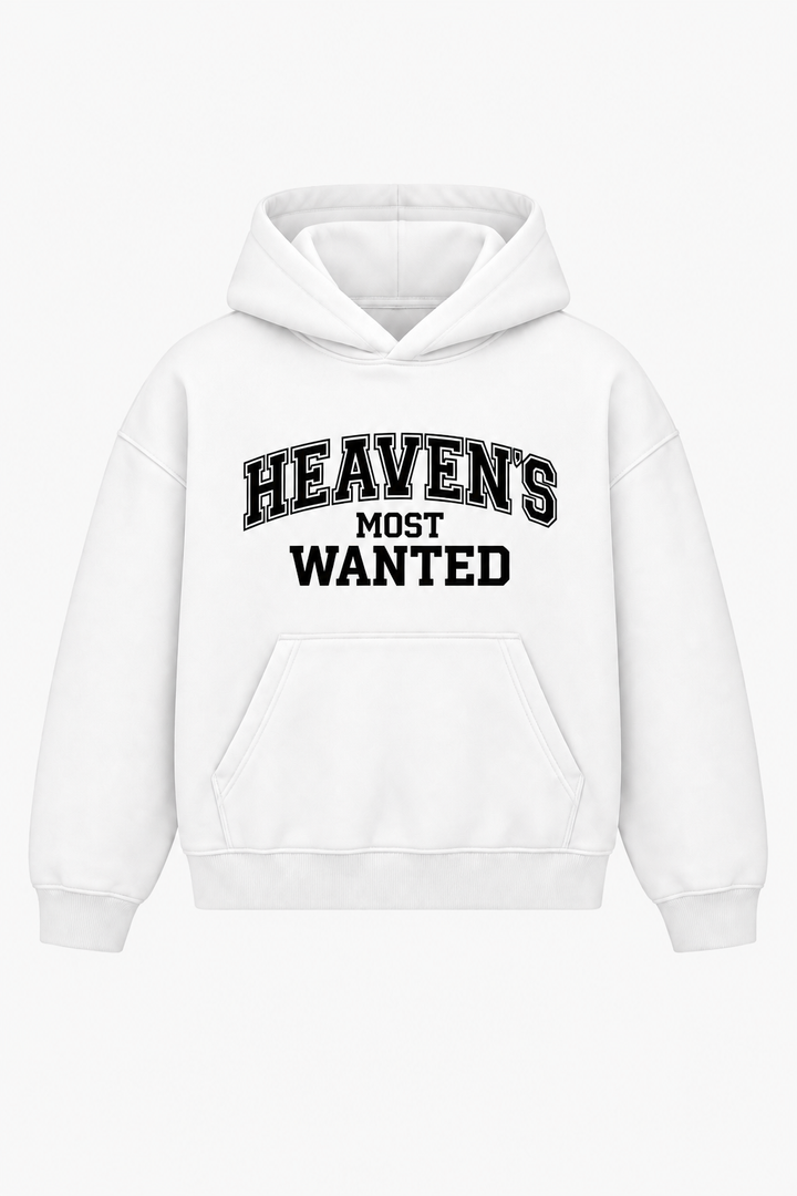 Heaven's Most Wanted Heavyweight Hoodie – Christian Hoodie by SentByHeaven, image 1