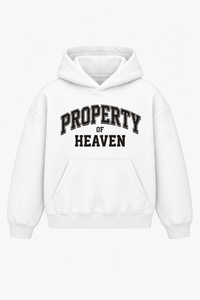 Property of Heaven Heavyweight Hoodie – Christian Hoodie by SentByHeaven, image 1