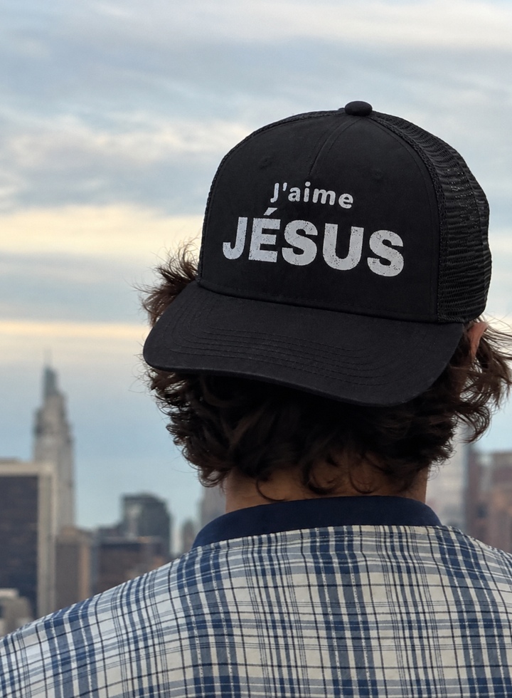 J'aime Jésus Cap – Christian Trucker Cap by SentByHeaven, image 1