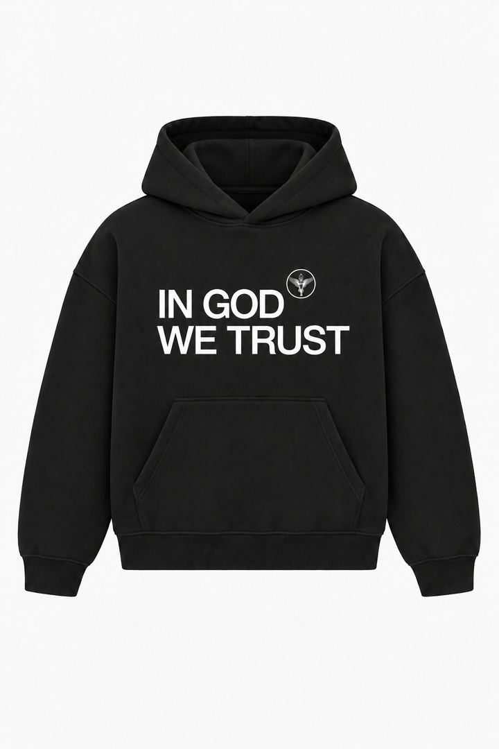 In God we trust Heavyweight Hoodie – Christian Hoodie by SentByHeaven, image 2