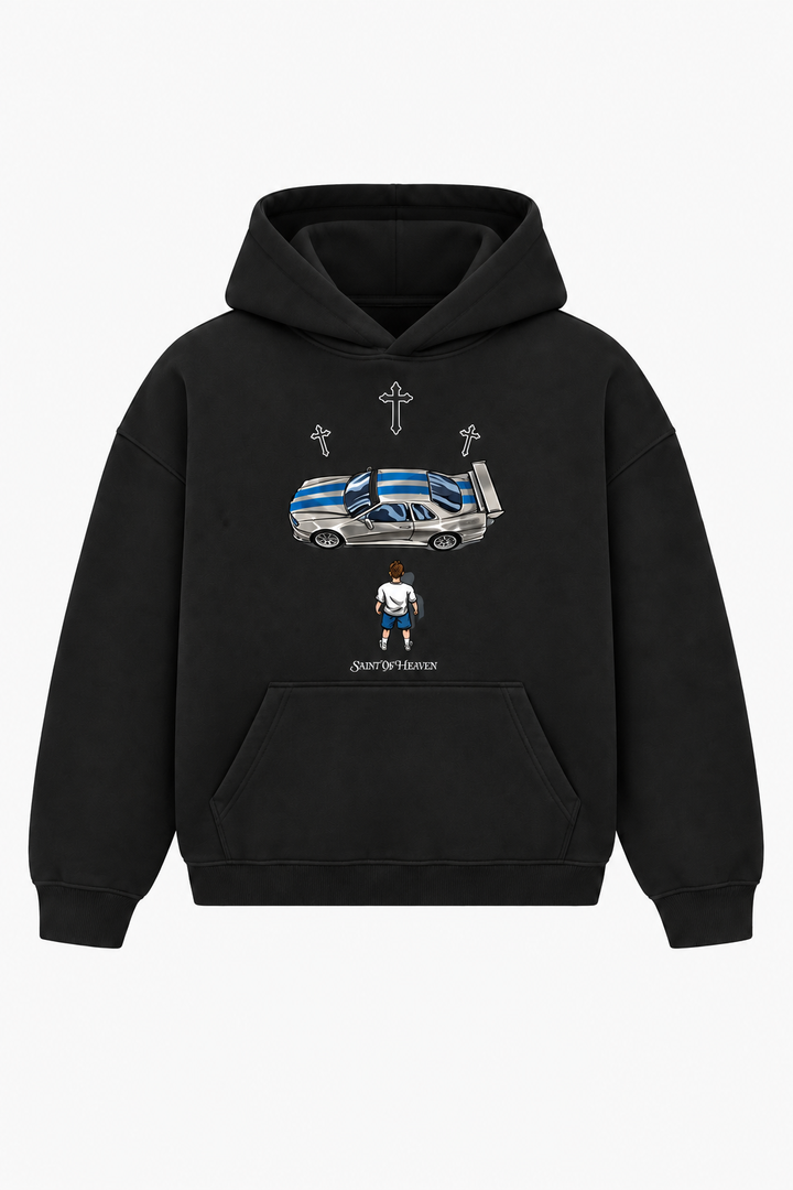 Faith and Speed Heavyweight Hoodie – Christian Hoodie by SentByHeaven, image 1