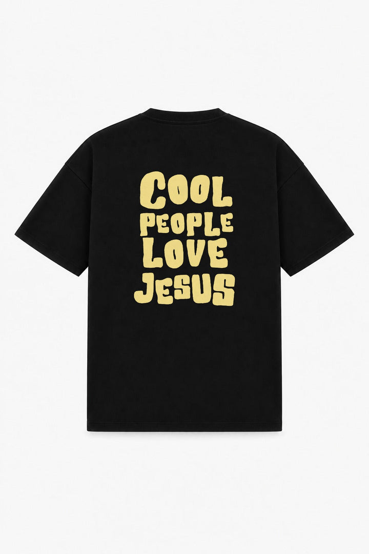 COOL PEOPLE LOVE JESUS TEE black – back print