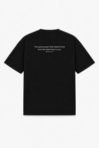 ROMANS 8:11 TEE black – back print