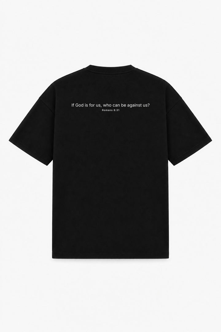 ROMANS 8:31 TEE black – back print