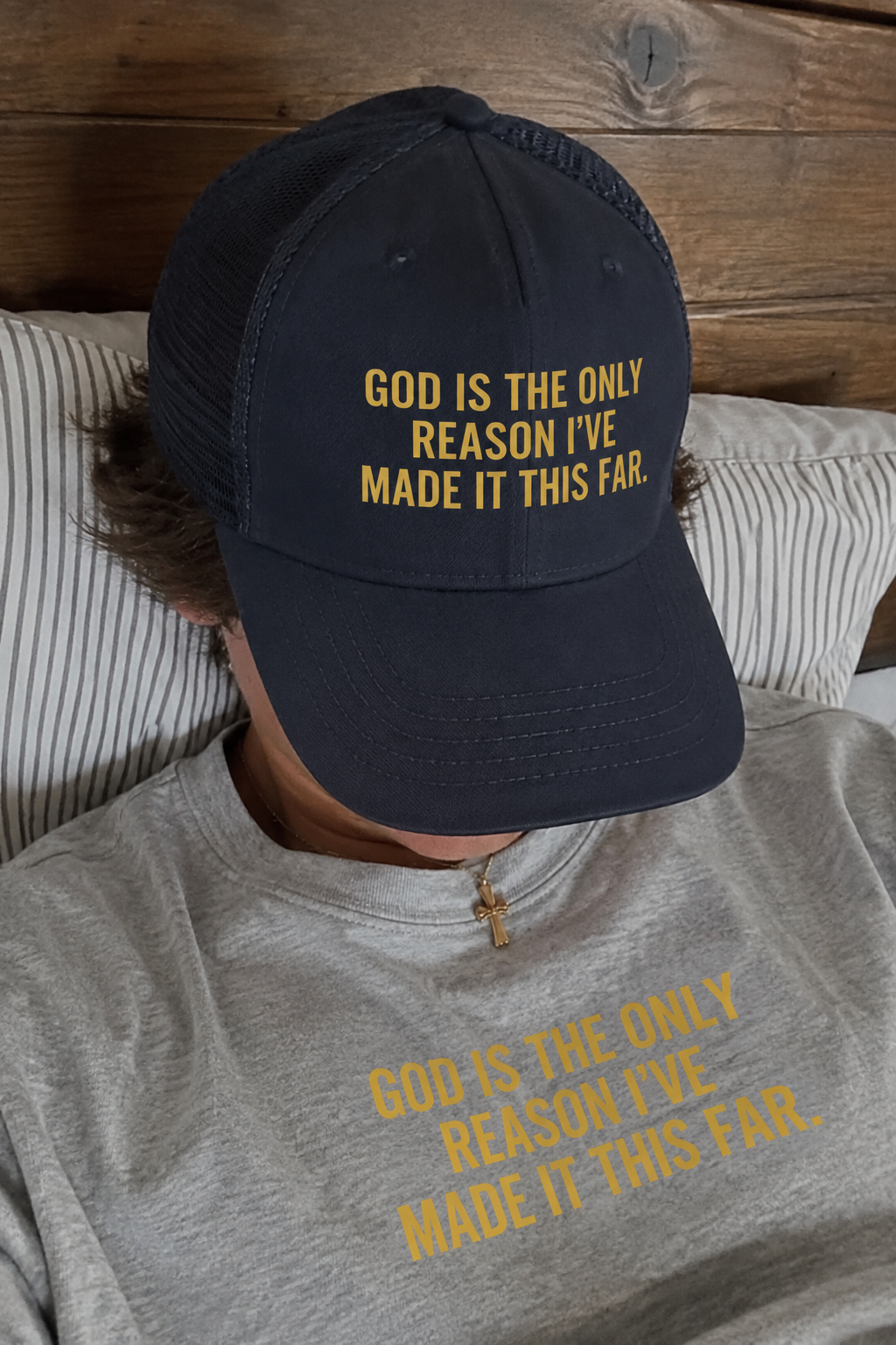 God Is The Only Reason I've Made It This Far Cap – Christian Trucker Cap by SentByHeaven, image 2